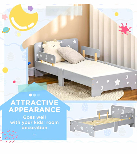 Grey wooden children - wooden, bed