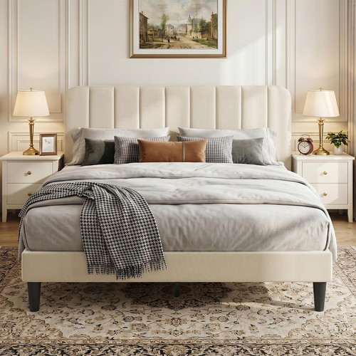 Premium double velvet bed - premium,