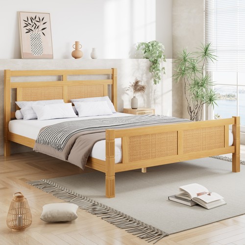 Wooden bed frame 4ft6 - bed,