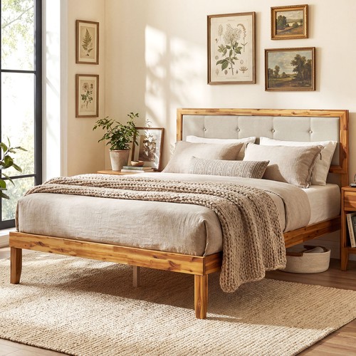 Double size wooden bed - double,
