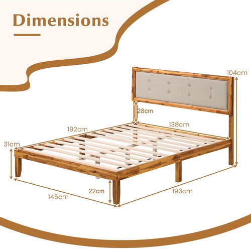 Double size wooden bed - double,