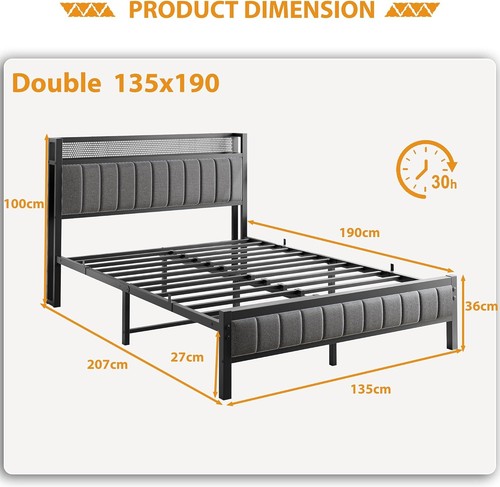 Bed frame with - with, wooden