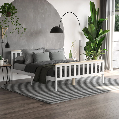 Wooden bed frame solid pine - bed,