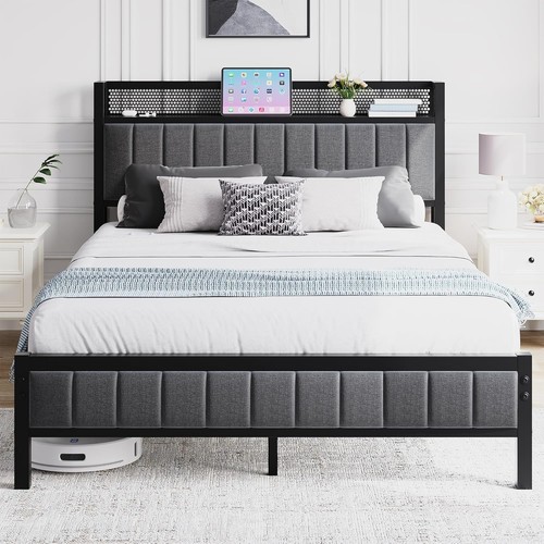 Bed frame with - bed, storage