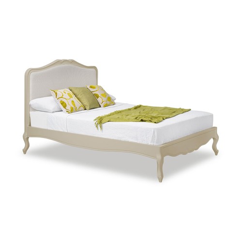 Wooden king bed 5ft cream - bed,