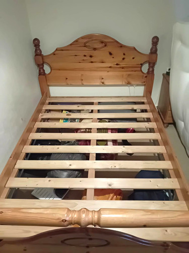 Wooden double bed frame - wooden,