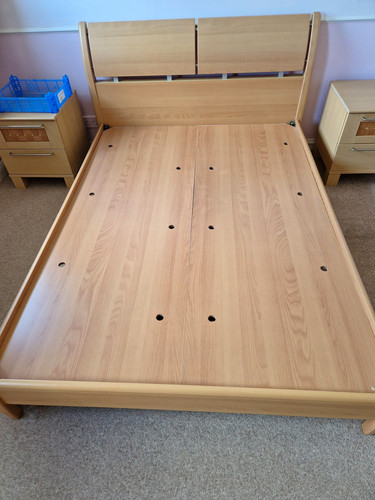 Wooden double bed frame with - wooden,