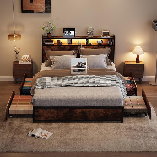 King size bed frame - size, metal