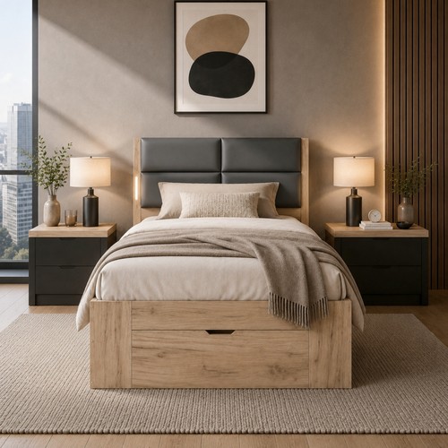3ft single wooden bed - 3ft,