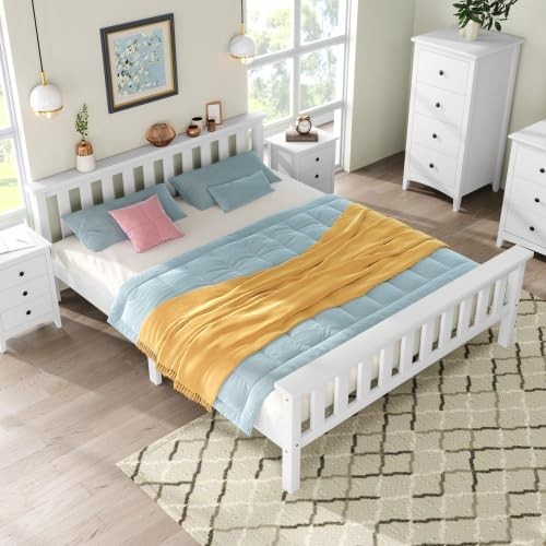 Solid pine double bed frame - bed,