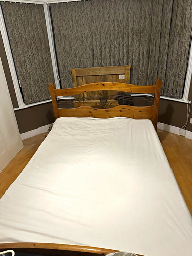 Double wooden bed frame with - double,