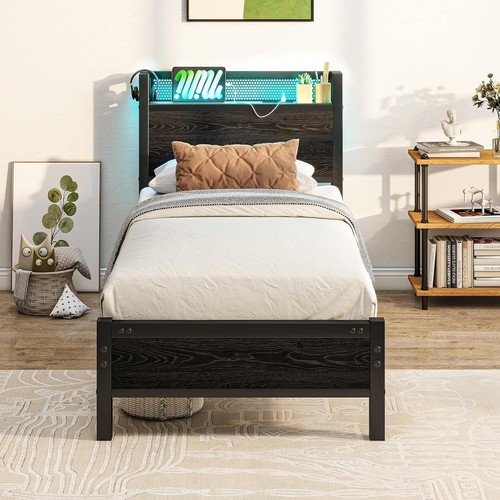 Single bed frame with wooden - single,