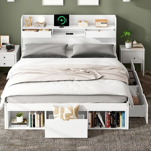 Double bed wooden frame - double,
