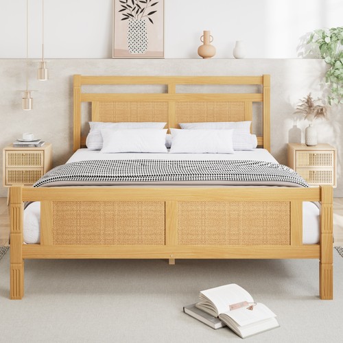 Wooden 4ft6 double bed frame - wooden,