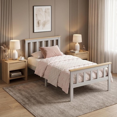 Single pine bed - bed, frame,3ft