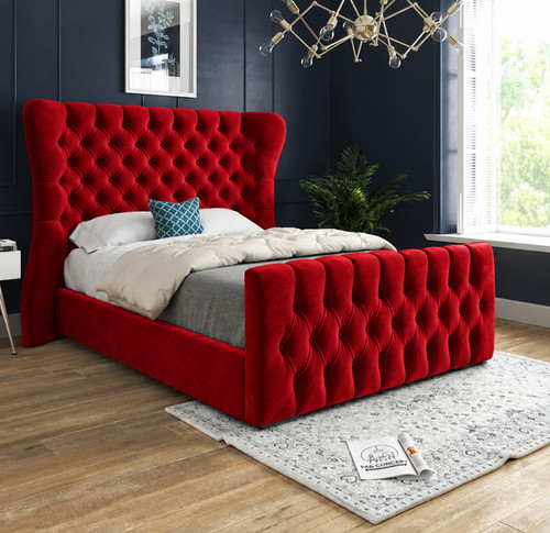 Luxury silver velvet bed - luxury,