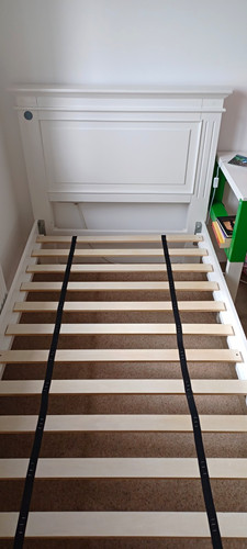 White solid wooden - wooden, bed